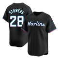 M.Marlins #28 Kyle Stowers Player Black  Home Limited Gdoa Stitched Jerseys