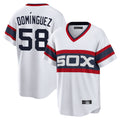 C.White Sox #58 Seranthony Dom¨ªnguez Player White T-shirt Home Game Gdoa Stitched Jerseys