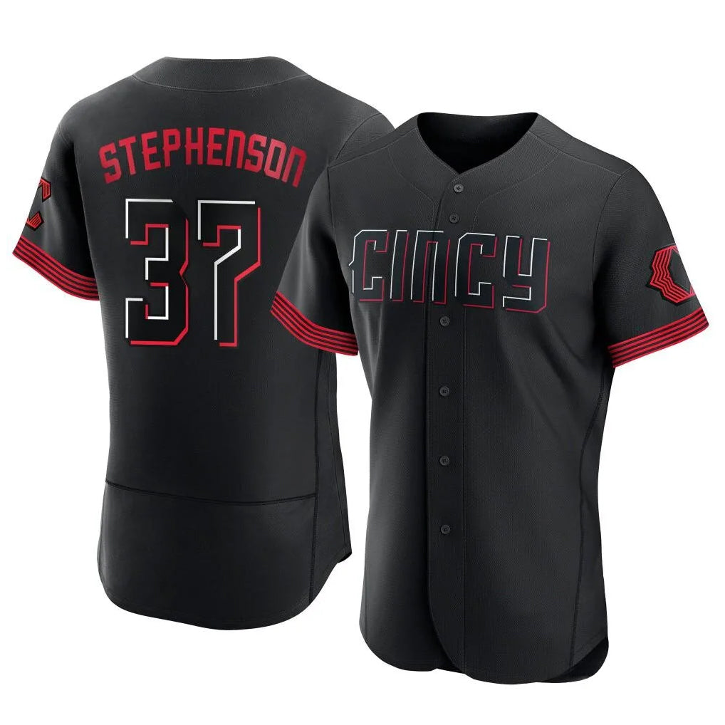 C.Reds #37 Tyler Stephenson Player Black City Connect Limited Elite Home Gdoa Stitched Jerseys