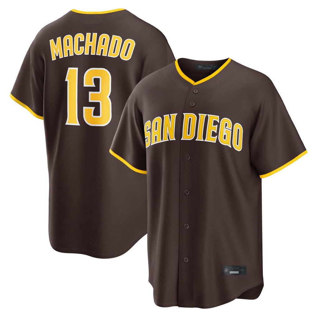 S.Diego Padres #13 Manny Machado Player Brown Alternate Replica Game Stitched Jerseys