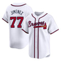 A.Braves #77 Joe Jimenez Player White Limited Home Game Gdoa Stitched Jerseys