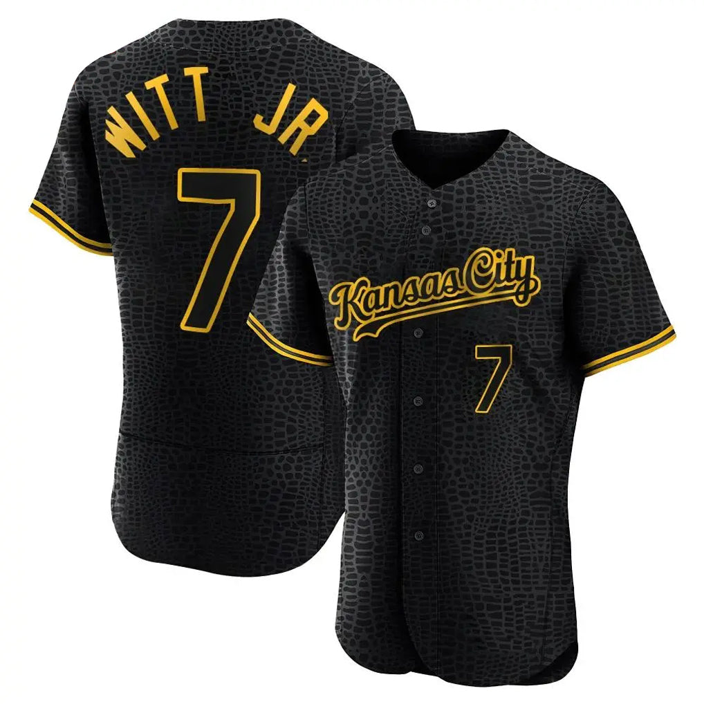 KC.Royals #7 Bobby Witt Jr. Player Black Snake Skin City Limited Elite Gdoa Stitched Jerseys