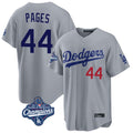 LA.Dodgers #44 Andy Pages Player Gray World Series Meet Game Home Gdoa Stitched Jerseys