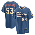 M.Brewers #53 Brandon Woodruff Player Blue 2026 City Connect Home Game Gdoa Stitched Jerseys