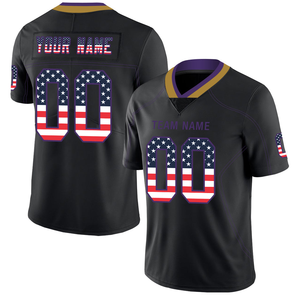 Custom B.Raven Stitched American Football Jerseys Personalize Birthday Gifts Black Jersey
