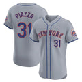 NY.Mets #31 Mike Piazza Player Gray Road Limited Elite Home Gdoa Stitched Jerseys