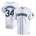 S.Mariners #34 Felix Hernandez Player White Home Limited Gdoa Stitched Jerseys