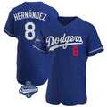 LA.Dodgers #8 Enrique Hern¨¢ndez Player Royal World Series Meet Limited Elite Home Gdoa Stitched Jerseys