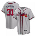 A.Braves #31 Greg Maddux Player Gray Home Game Gdoa Stitched Jerseys