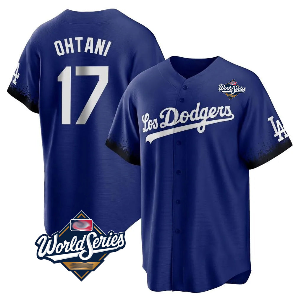 LA.Dodgers #17 Shohei Ohtani Player Royal World Series City Connect Home Game Gdoa Stitched Jerseys