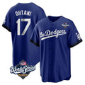 LA.Dodgers #17 Shohei Ohtani Player Royal World Series City Connect Home Game Gdoa Stitched Jerseys