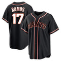 SF.Giants #17 Heliot Ramos Player Black Fashion Out Home Limited Gdoa Stitched Jerseys