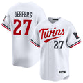 M.Twins #27 Ryan Jeffers Player White Home Limited Gdoa Stitched Jerseys