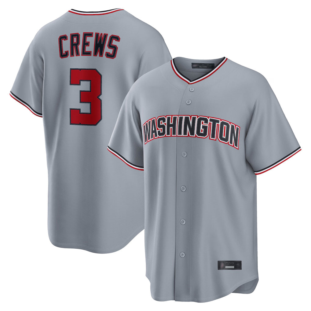W.Nationals #3 Dylan Crews Player Gray Alternate Game Stitched Jerseys