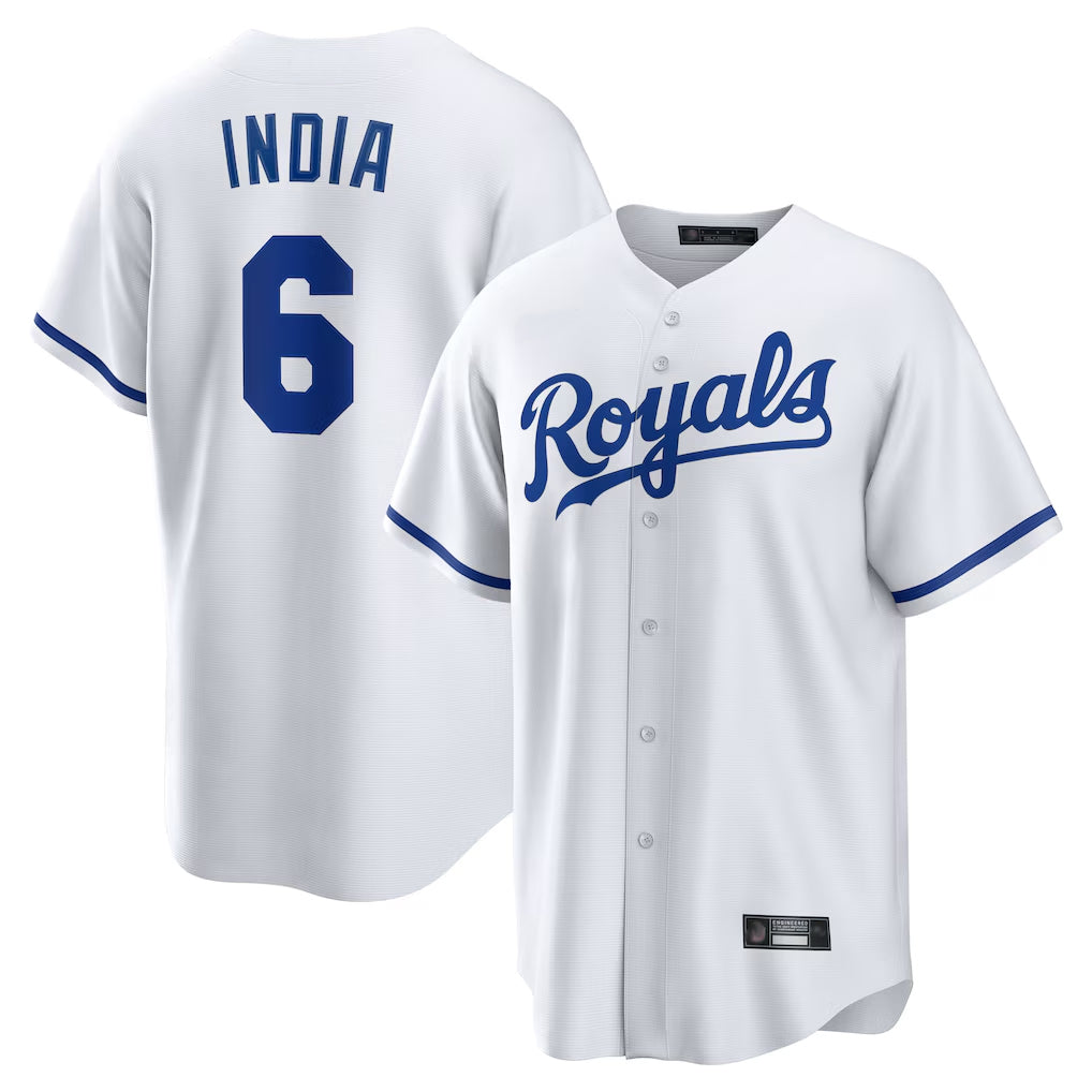 KC.Royals #6 Jonathan India Player White Home Game Gdoa Stitched Jerseys