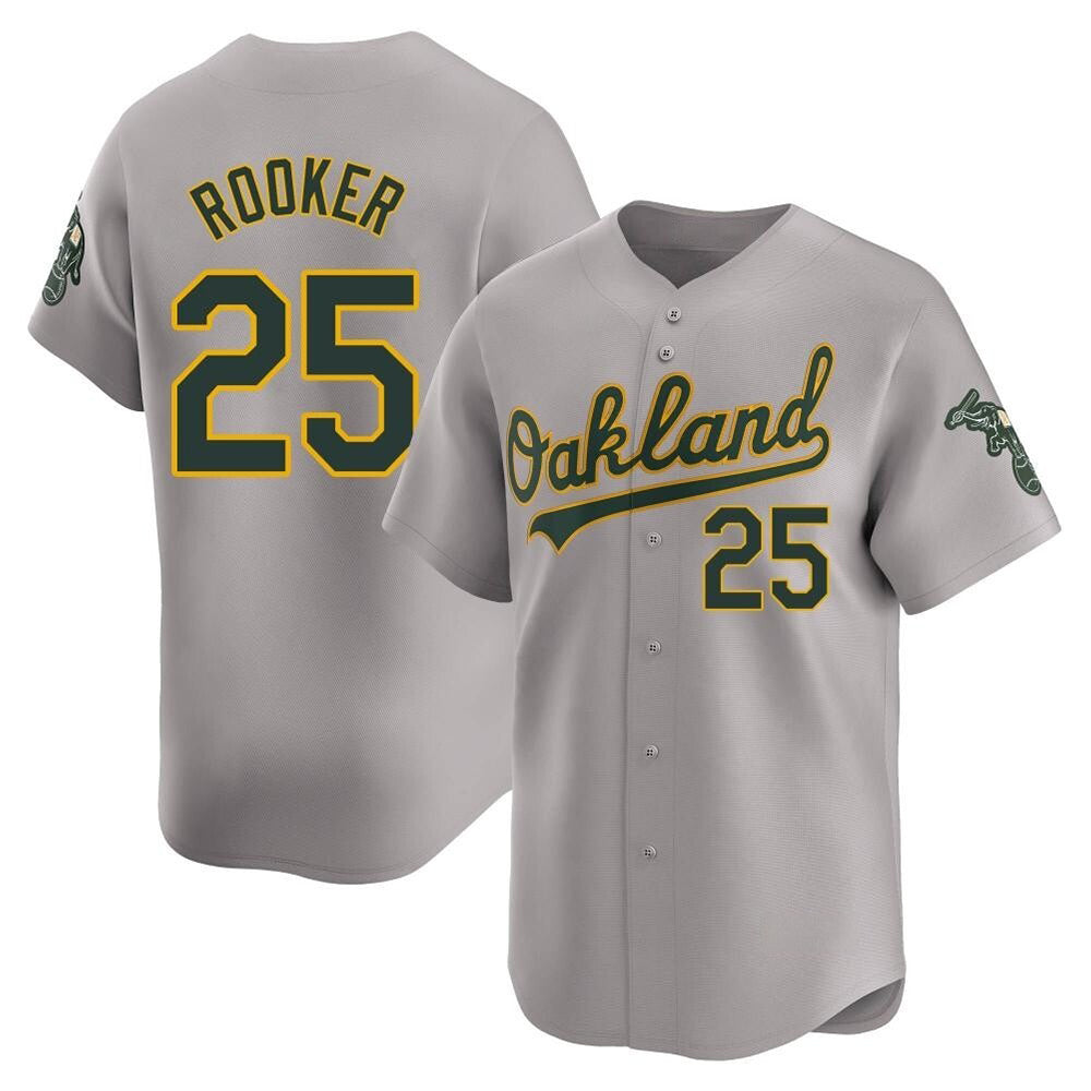 Athletics #25 Brent Rooker Player Gray Limited Away Stitched Jersey