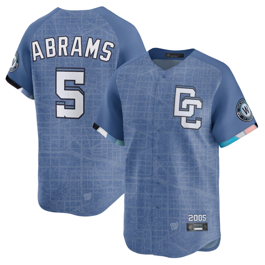 W.Nationals #5 CJ Abrams Player Blue City Connect Limited Stitched Jerseys