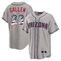 A.Diamondbacks #23 Zac Gallen Player Gray USA 250 Fourth of July Home Game Gdoa250Ys Stitched Jerseys