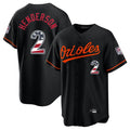B.Orioles #2 Gunnar Henderson Player Black USA 250 Fourth of July Home Game Gdoa Stitched Jerseys