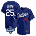 LA.Dodgers #25 Tommy Edman Player Royal World Series Meet Limited Home Gdoa Stitched Jerseys