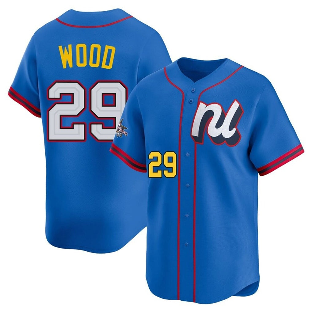 W.Nationals #29 James Wood Player Blue National League All-Star Edition Limited Alternate Gdoa Stitched Jerseys