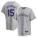 C.Rockies #15 Hunter Goodman Player Gray Game Home Gdoa Stitched Jerseys