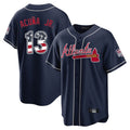 A.Braves #13 Ronald Acuna Jr Player Navy USA 250 Fourth Of July Limited Home Game Gdoa250Ys Stitched Jerseys