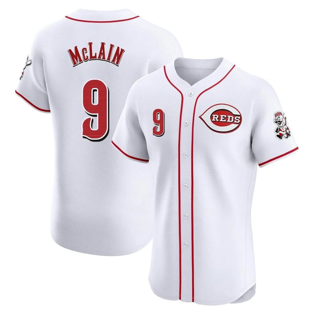 C.Reds #9 Matt McLain Player White Limited Elite Home Gdoa Stitched Jerseys