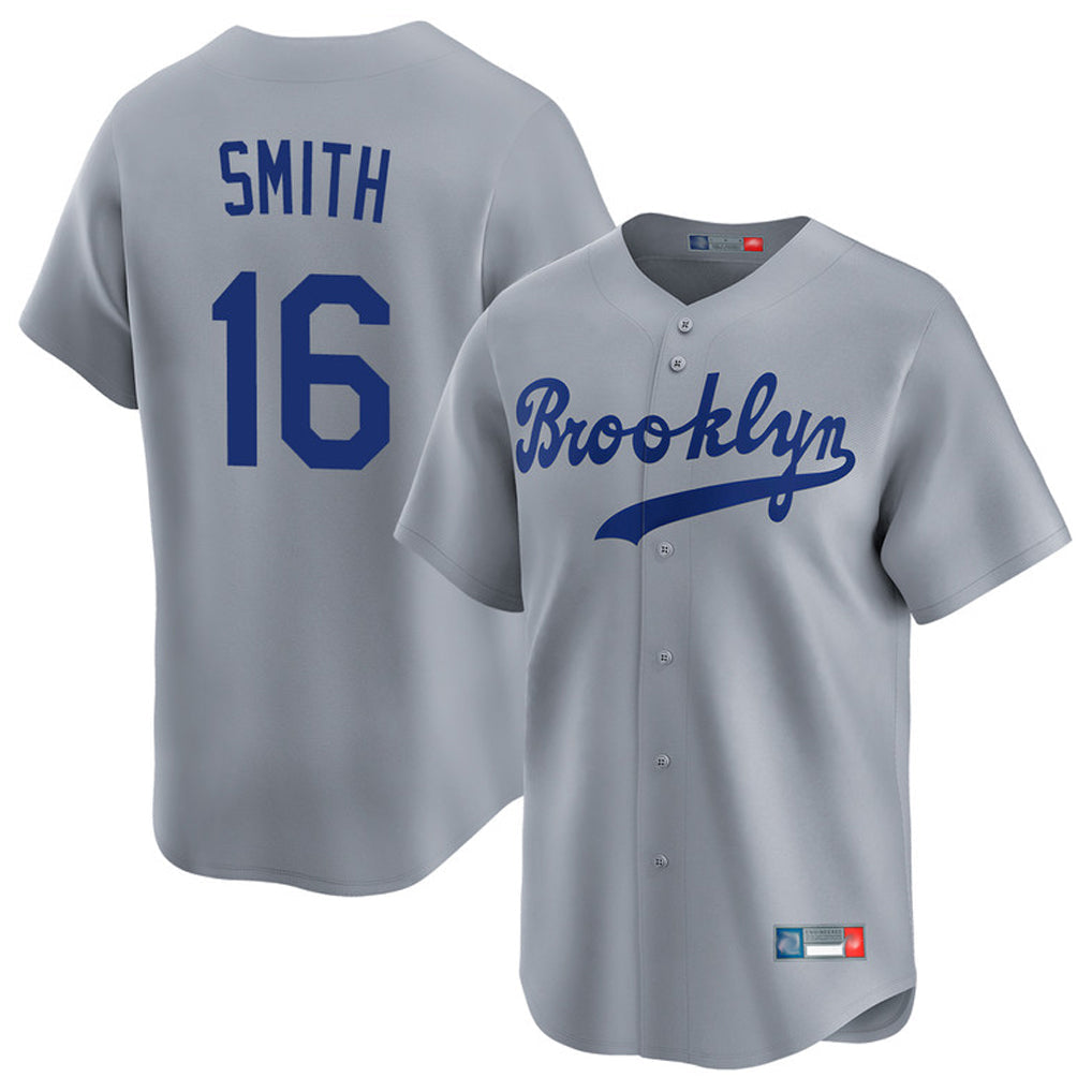 LA.Dodgers #16 Will Smith Player Gray Game Limited Home Gdoa Stitched Jerseys