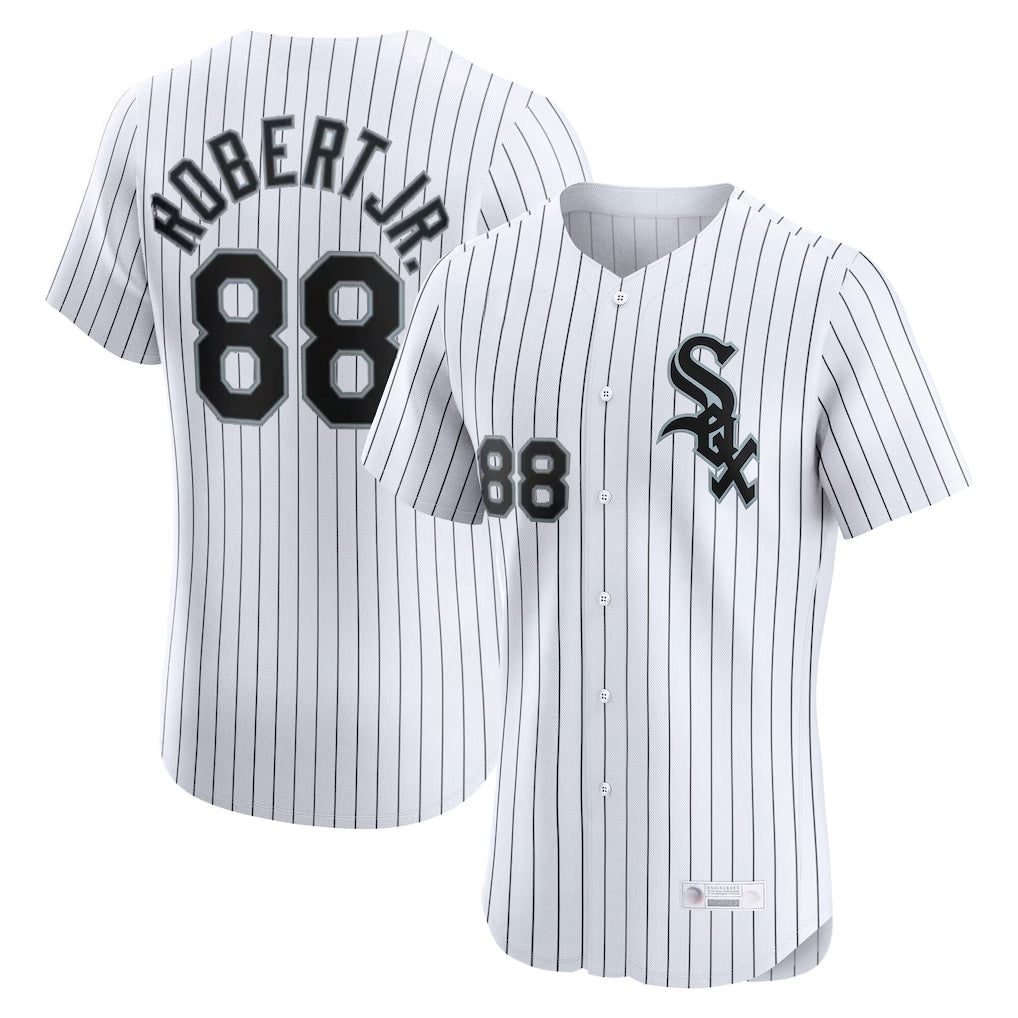 C.White Sox #88 Luis Robert Jr Player White Stripe Limited Elite Home Gdoa Stitched Jerseys