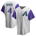 A.Diamondbacks #4 Ketel Marte Player White-Purple Limited Stitched Jerseys