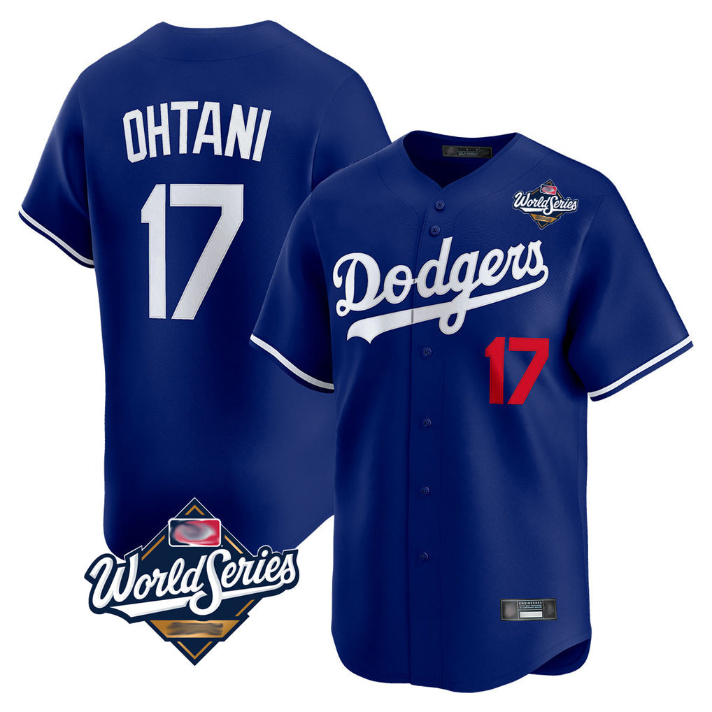 LA.Dodgers #17 Shohei Ohtani Player Royal World Series Limited Home Gdoa Stitched Jerseys