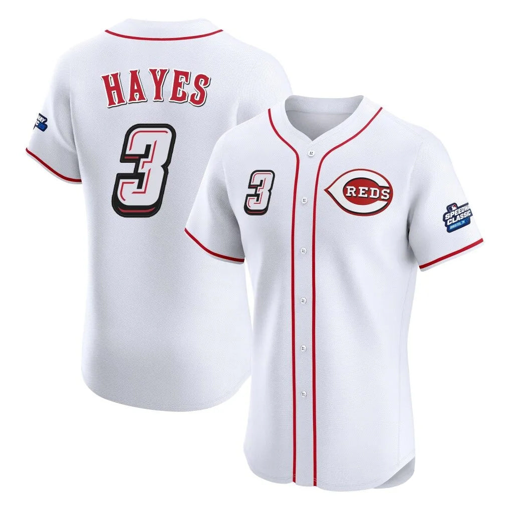 C.Reds #3 Ke'Bryan Hayes Player White Speedway Classic Limited Elite Home Gdoa Stitched Jerseys