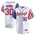 P.Pirates #30 Paul Skenes Player White 2025 Independence Day Vapor Premier Limited Stitched Jerseys