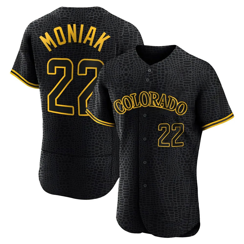 C.Rockies #22 Mickey Moniak Player Black Snake Skin City Limited Elite Home Gdoa Stitched Jerseys