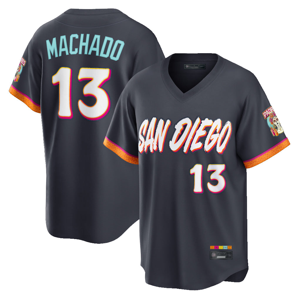S.Diego Padres #13 Manny Machado Player Obsidian 2026 City Connect Home Game T-shirt Gdoa Stitched Jerseys