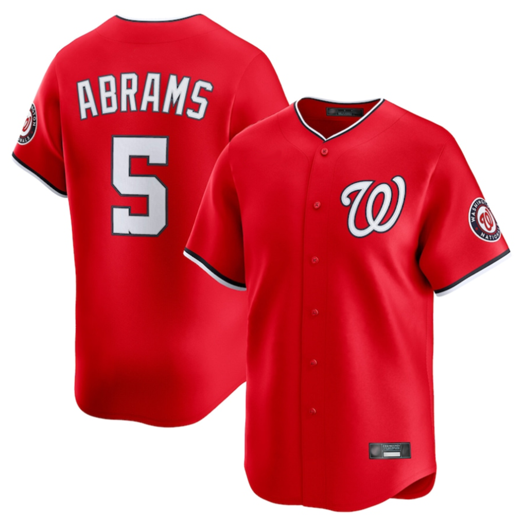 W.Nationals #5 CJ Abrams Player Red Limited Stitched Jerseys