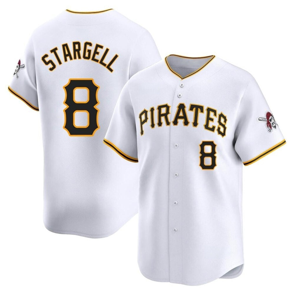P.Pirates #8 Willie Stargell Player White Home Limited Stitched Jerseys