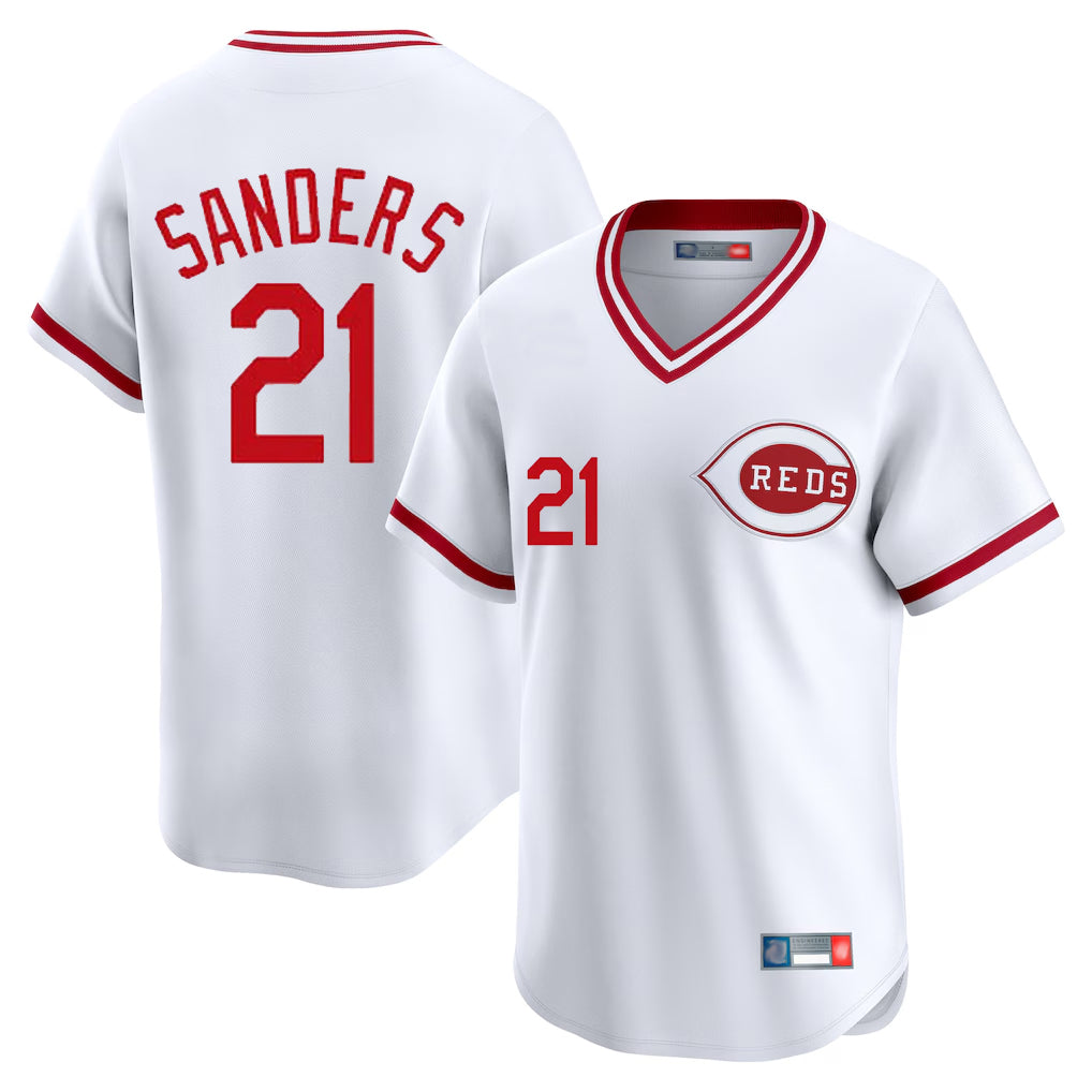 C.Reds #21 Hunter Greene Player White Cooperstown Collection Limited T-shirt Home Gdoa Stitched Jerseys