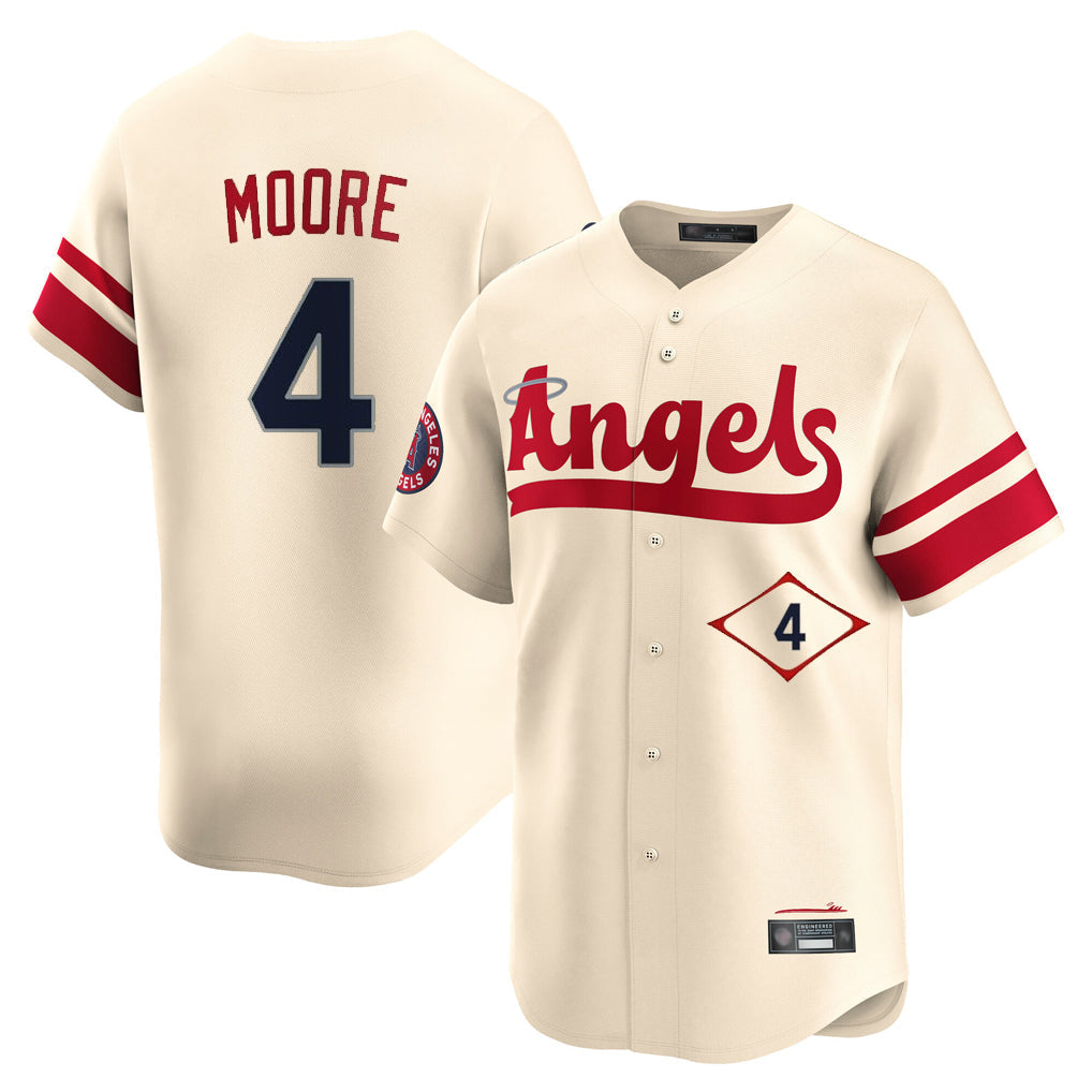 LA.Angels #4 Christian Moore Player Cream City Connect Limited Home Gdoa Stitched Jerseys