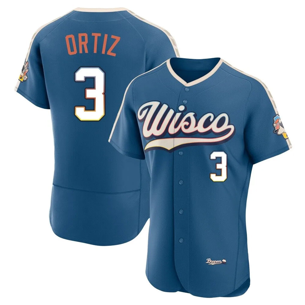 M.Brewers #3 Joey Ortiz Player Blue 2026 City Connect Home Limited Elite Gdoa Stitched Jerseys