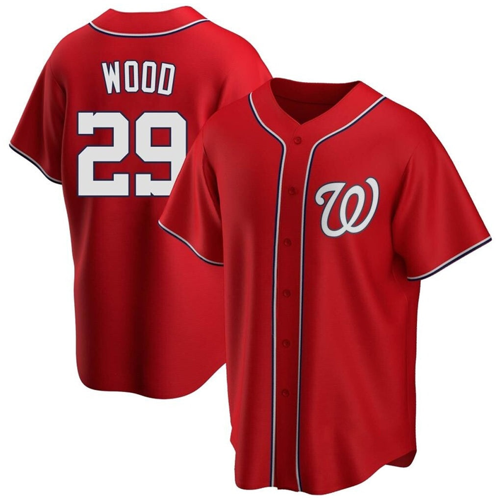 W.Nationals #29 James Wood Player Red Replica Alternate Stitched Jerseys