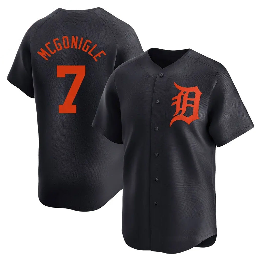 D.Tigers #7 Kevin McGonigle Player Navy Home Limited Gdoa Stitched Jerseys