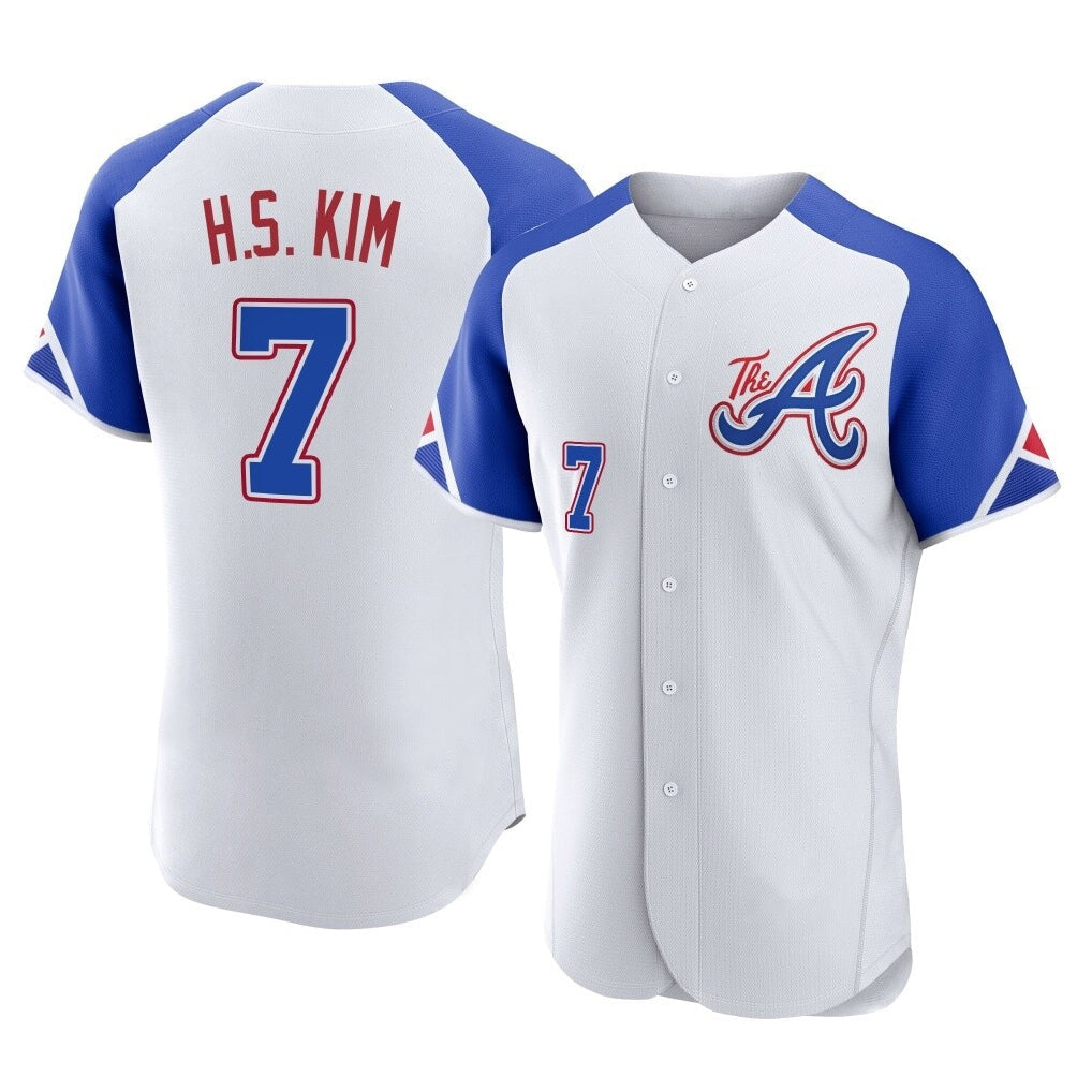 A.Braves #7 Ha-Seong Kim Player White City Connect Limited Elite Home Game Gdoa Stitched Jerseys