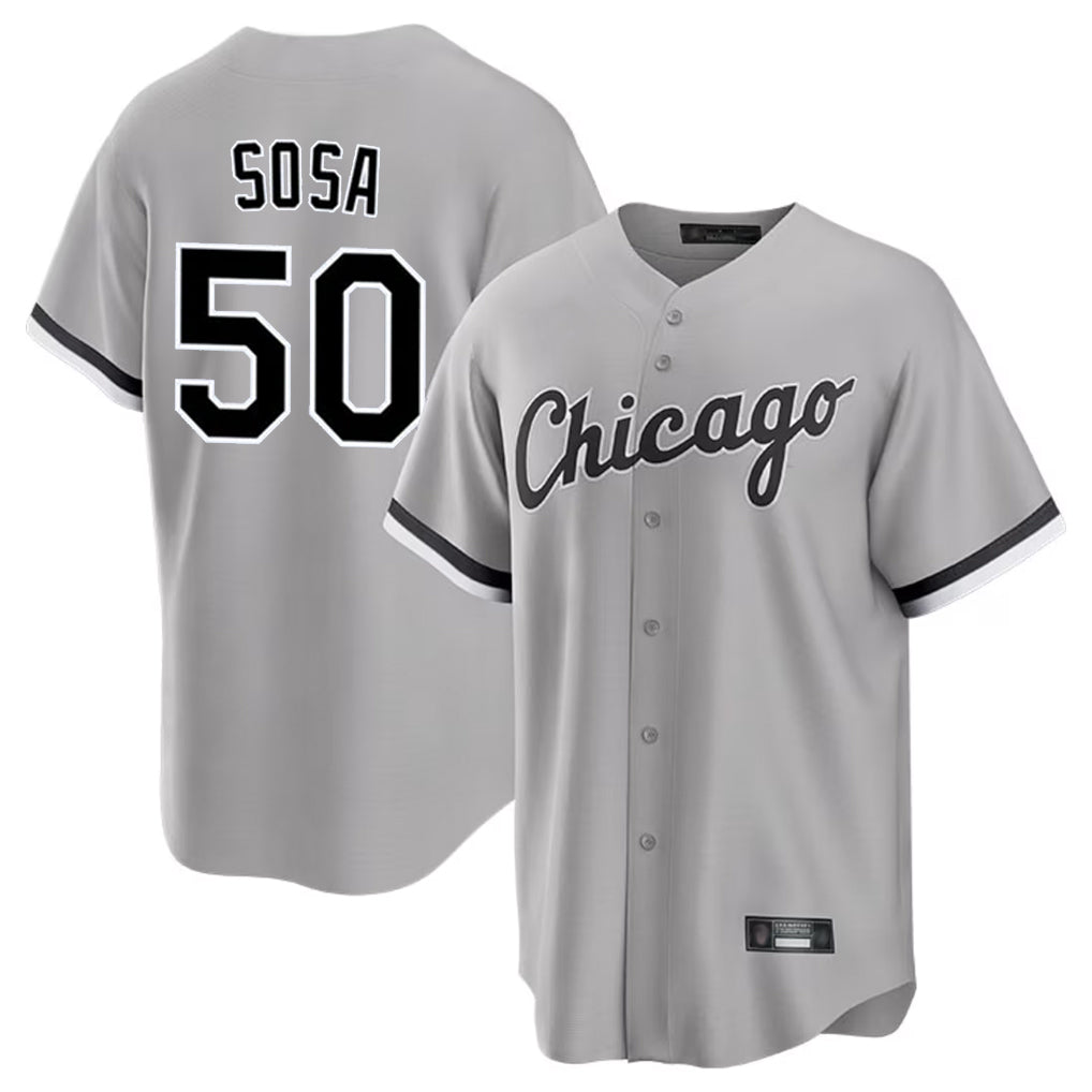 C.White Sox #50 Lenyn Sosa Player Gray Home Game Gdoa Stitched Jerseys