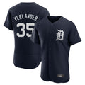 D.Tigers #35 Justin Verlander Player Navy Limited Elite Home Gdoa Stitched Jerseys