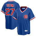 C.Cubs #27 Seiya Suzuki Player Royal T-shirt Cooperstown Collection Limited Gdoa Stitched Jerseys