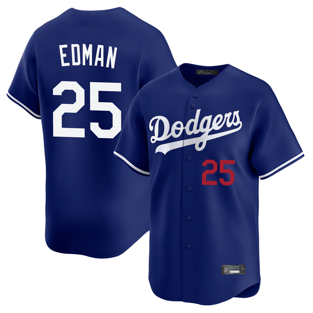 LA.Dodgers #25 Tommy Edman Player Royal Limited Home Gdoa Stitched Jerseys