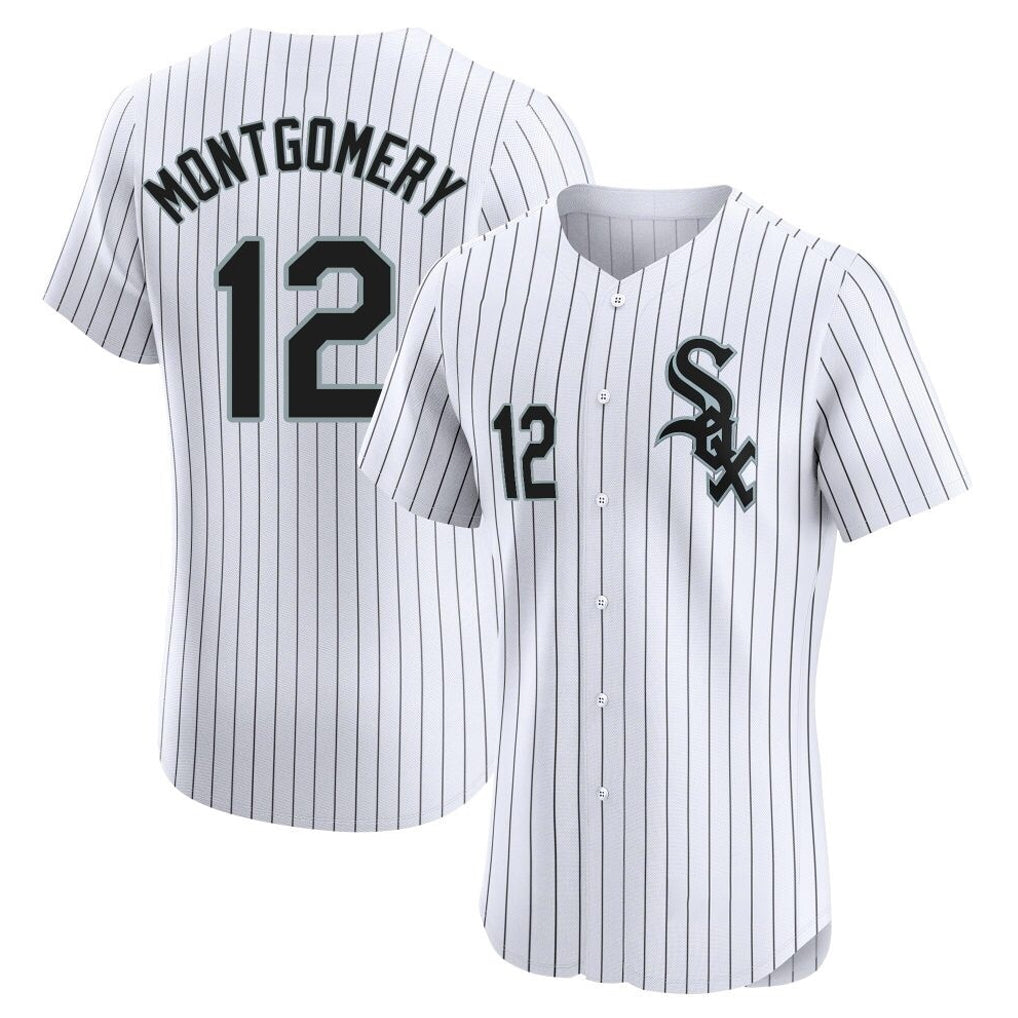 C.White Sox #12 Colson Montgomery Player White Stripe Limited Elite Home Gdoa Stitched Jerseys