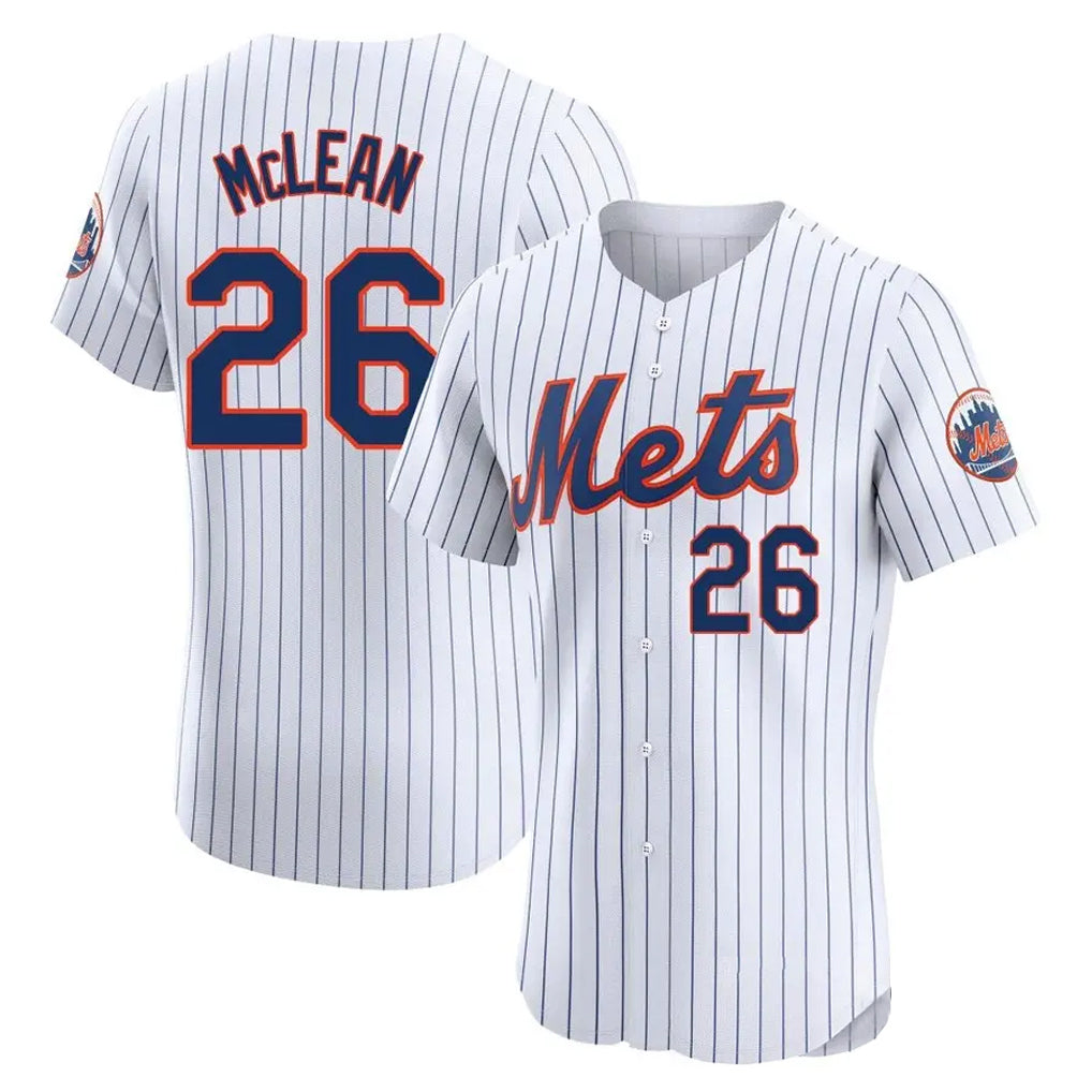 NY.Mets #26 Nolan McLean Player White Home Limited Elite Gdoa Stitched Jerseys